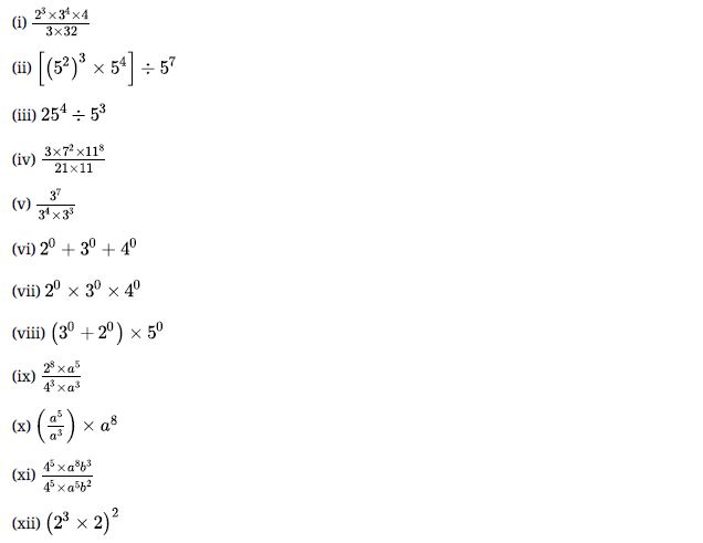 NCERT Solutions Class 7 Mathematics Exponents and Powers