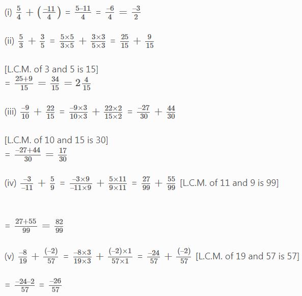 NCERT Solutions Class 7 Mathematics Rational Numbers