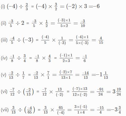 NCERT Solutions Class 7 Mathematics Rational Numbers