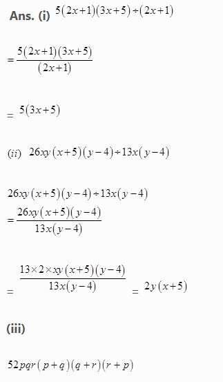 NCERT Solutions Class 8 Mathematics Factorisation