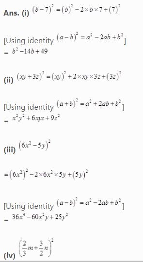 NCERT Solutions Class 8 Mathematics Algebraic Expressions and Identities