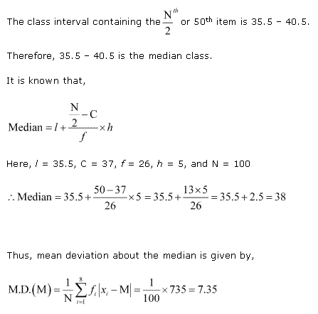 NCERT Solutions Class 11 Mathematics Statistics