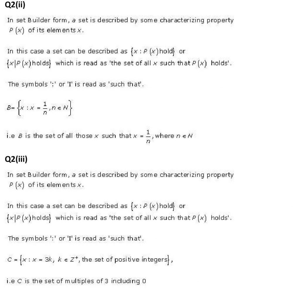 NCERT Solutions Class 11 Mathematics RD Sharma Sets