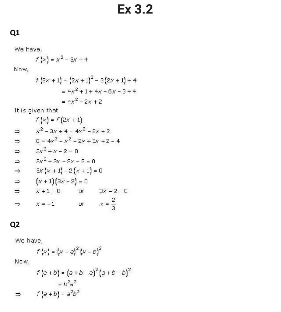 NCERT Solutions Class 11 Mathematics RD Sharma Functions