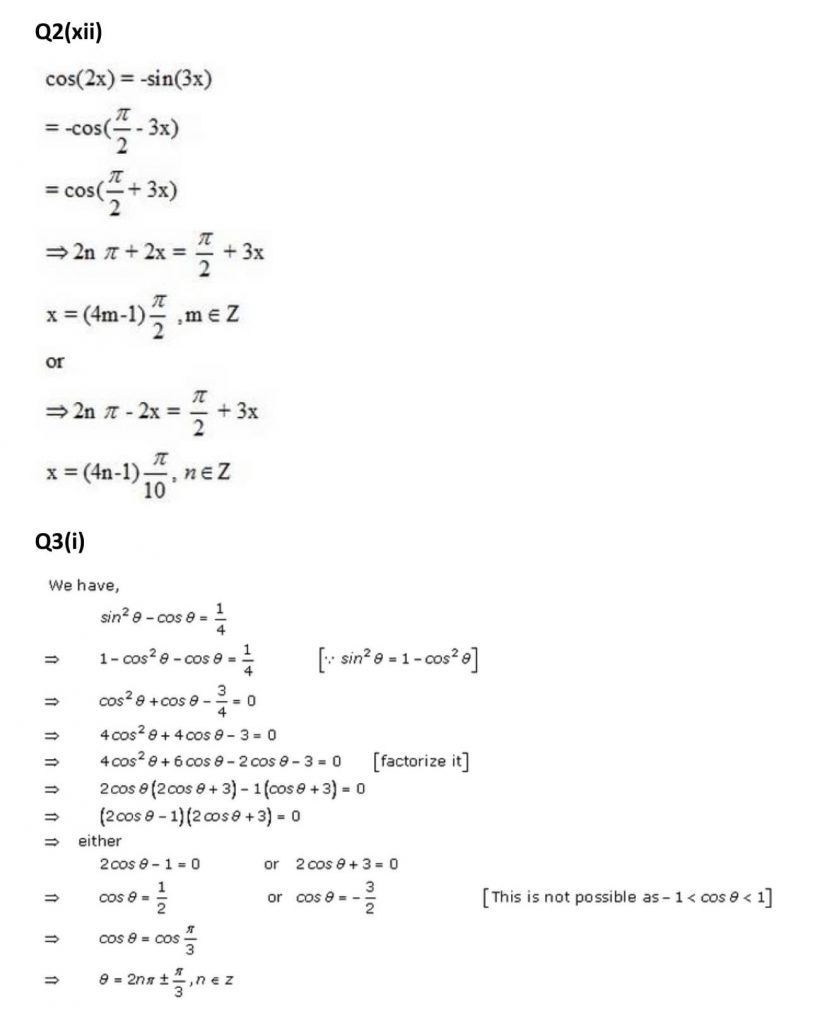 NCERT Solutions Class 11 Mathematics RD Sharma Trigonometric Equations