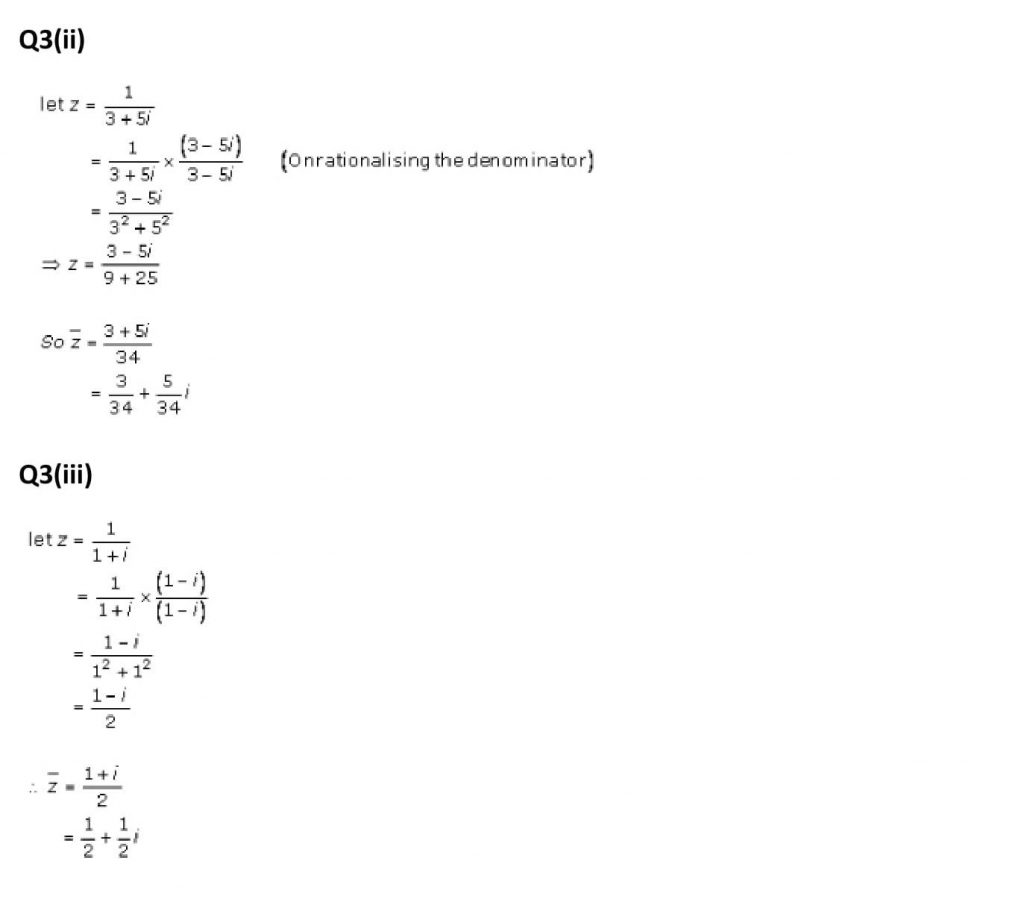 NCERT Solutions Class 11 Mathematics RD Sharma Complex Numbers