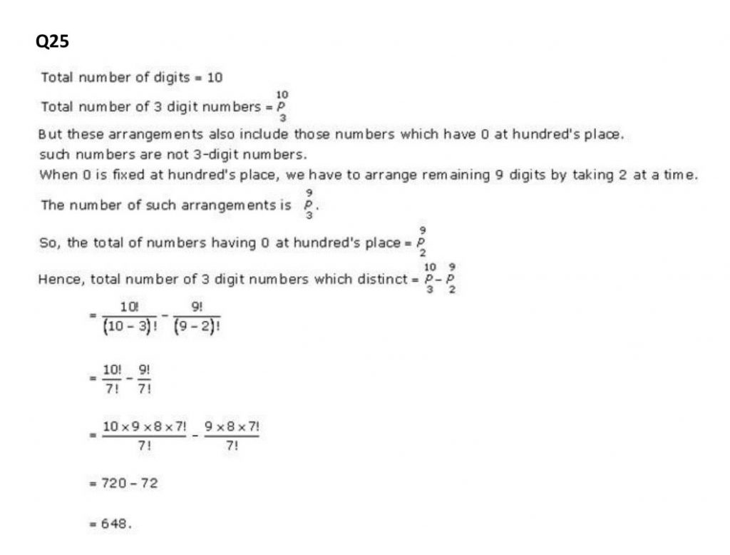 NCERT Solutions Class 11 Mathematics RD Sharma Permutations