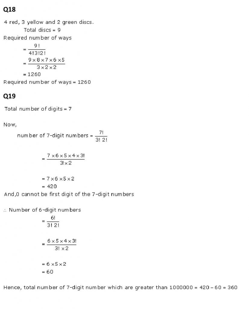 NCERT Solutions Class 11 Mathematics RD Sharma Permutations-
