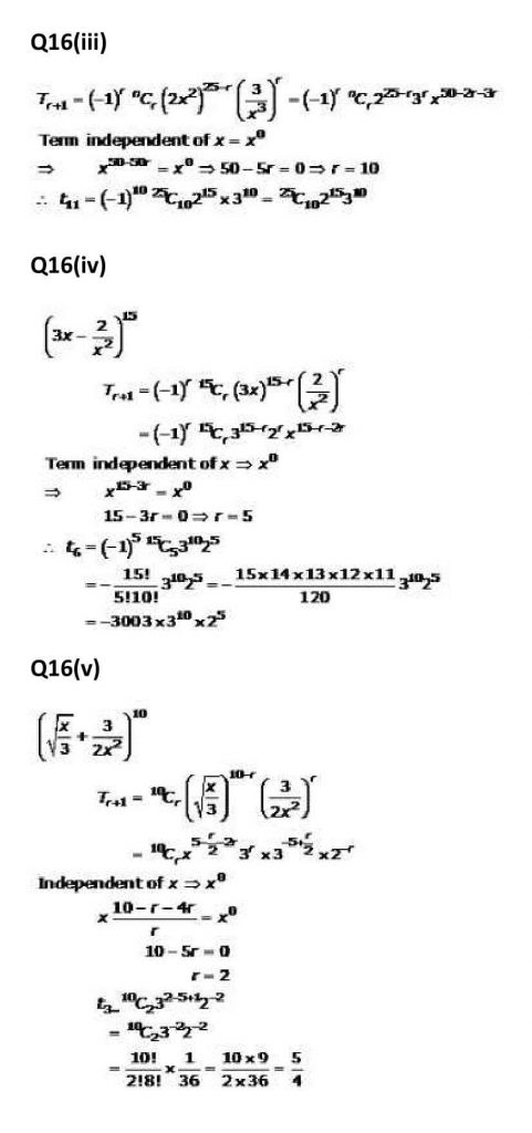 NCERT Solutions Class 11 Mathematics RD Sharma Binomial Theorem-