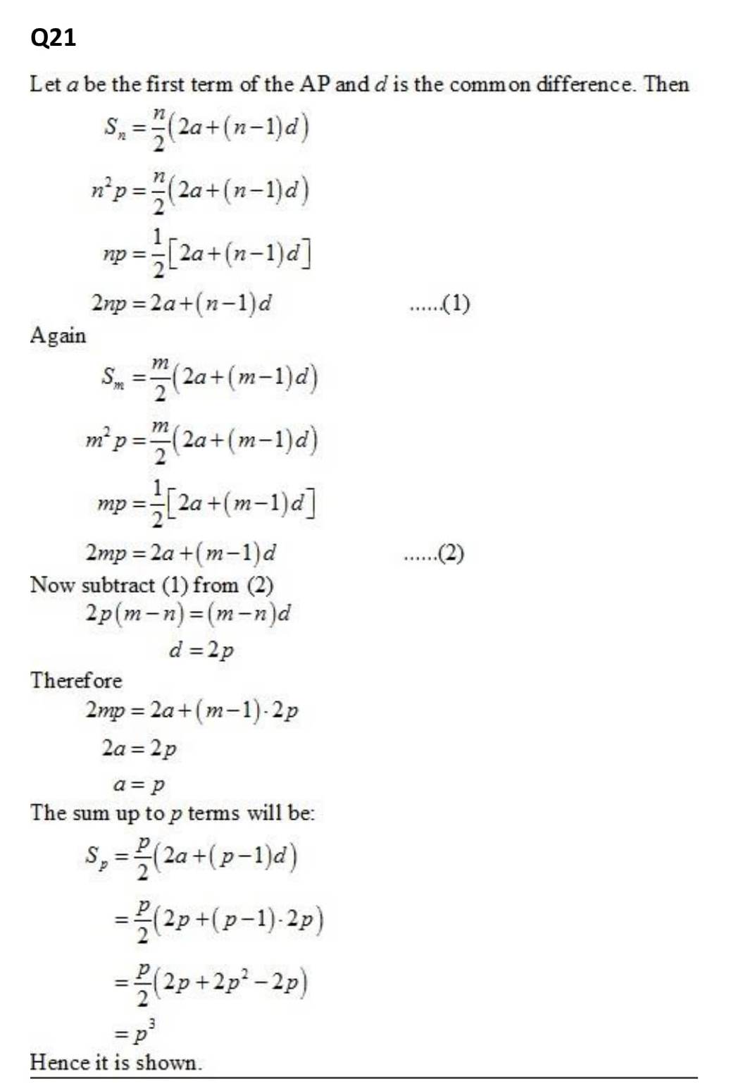 NCERT Solutions Class 11 Mathematics RD Sharma Arithmetic Progressions ...