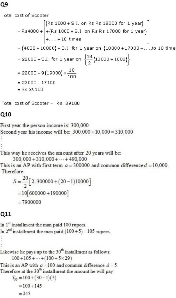NCERT Solutions Class 11 Mathematics RD Sharma Arithmetic Progressions-