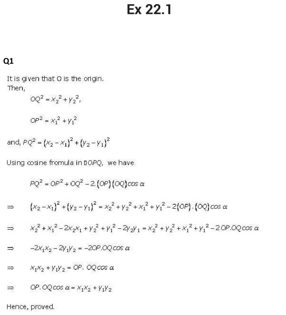NCERT Solutions Class 11 Mathematics RD Sharma Brief Review of Cartesian System of Rectangular Coordinates-