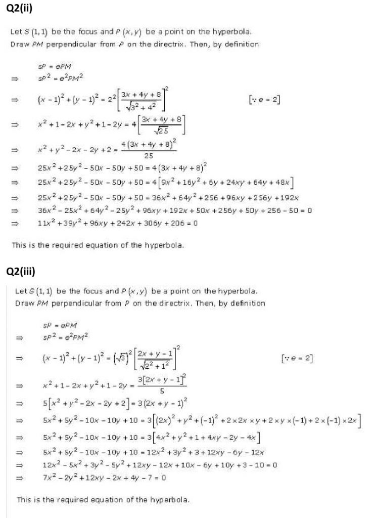 NCERT Solutions Class 11 Mathematics RD Sharma Hyperbola-