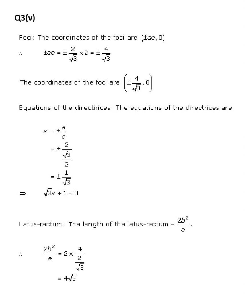 NCERT Solutions Class 11 Mathematics RD Sharma Hyperbola-