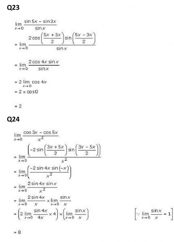 NCERT Solutions Class 11 Mathematics RD Sharma Limits-