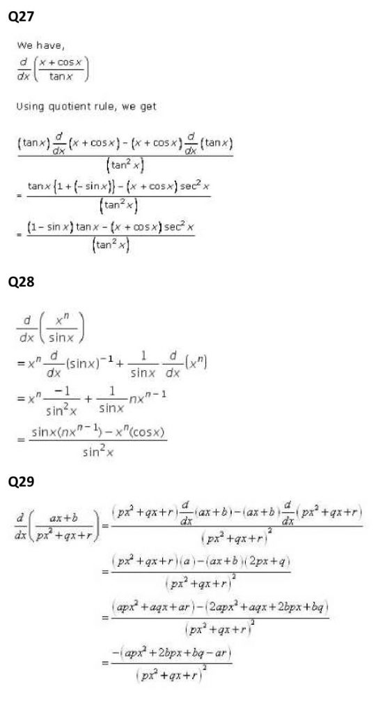 NCERT Solutions Class 11 Mathematics RD Sharma Derivatives-