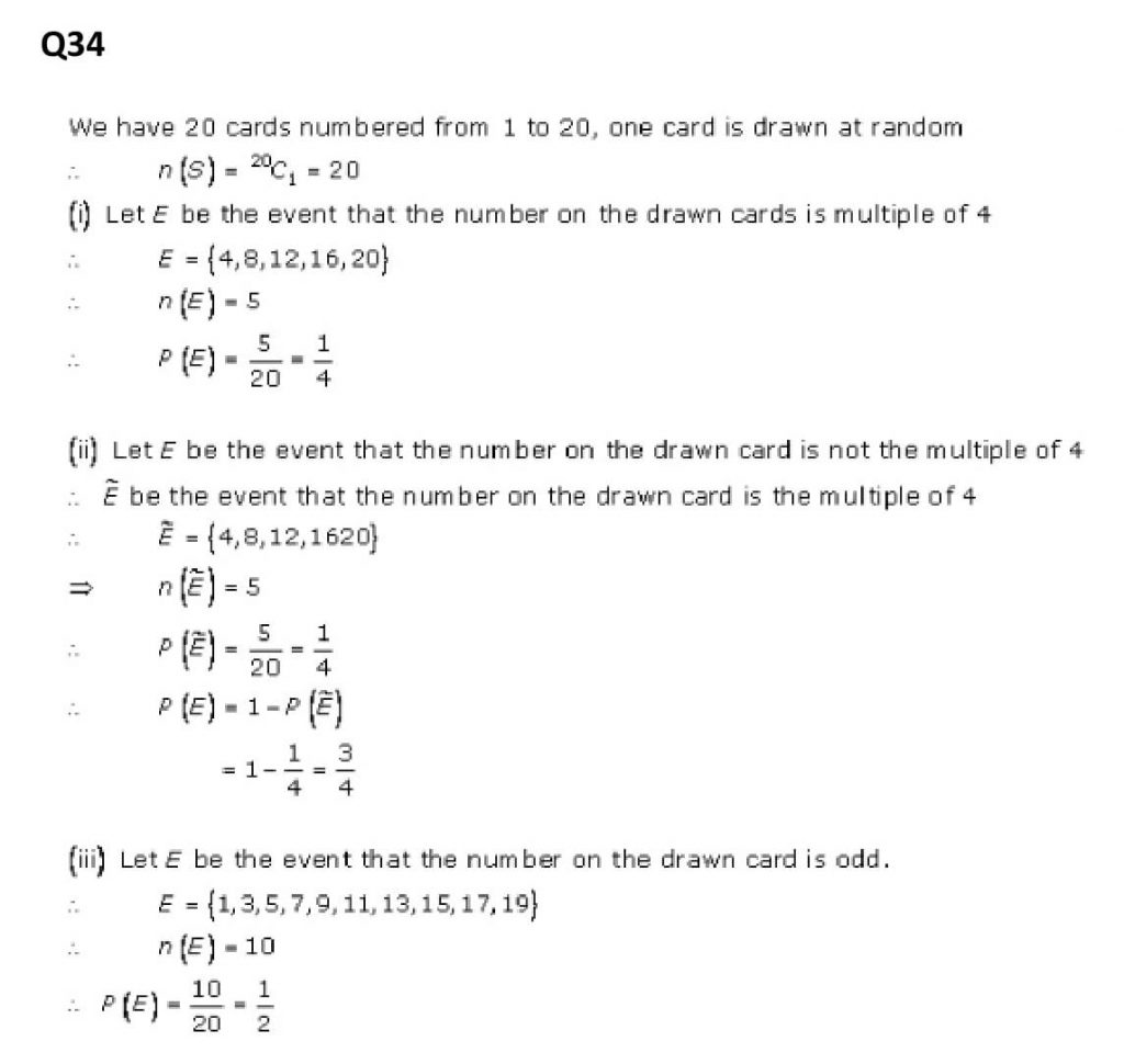 NCERT Solutions Class 11 Mathematics RD Sharma Probability-