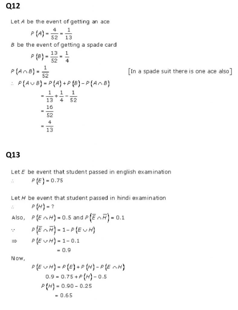 NCERT Solutions Class 11 Mathematics RD Sharma Probability-
