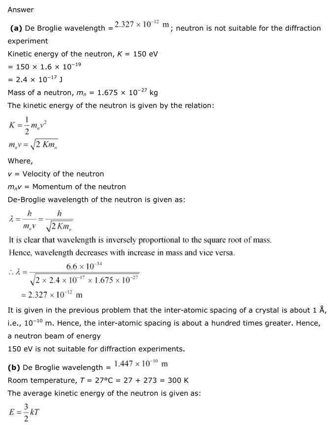 NCERT Solutions For Class 12 Physics Chapter 11 Dual Nature of Radiation and Matter 38