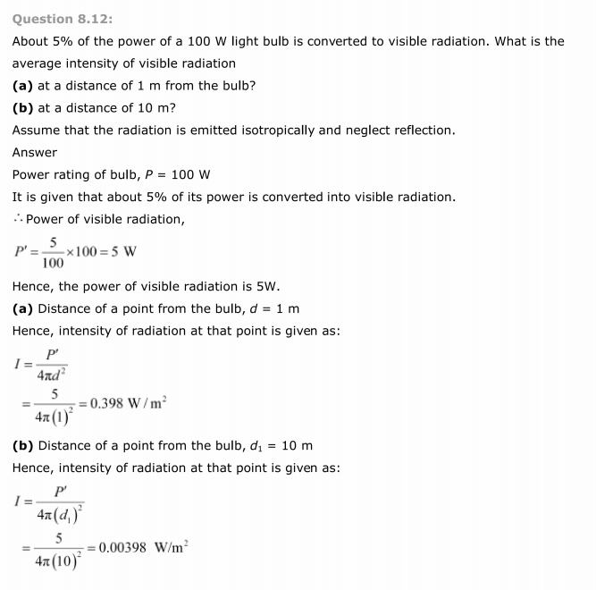 NCERT Solutions Class 12 Physics Chapter 8 Electromagnetic Waves 12