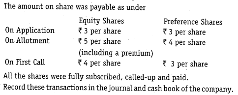 NCERT Solutions Class 12 Accountancy Part II Chapter 1 Accounting for Share Capital Numerical Questions Q6