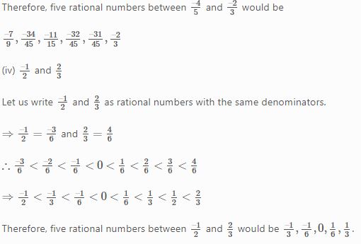 NCERT Solutions Class 7 Mathematics Rational Numbers