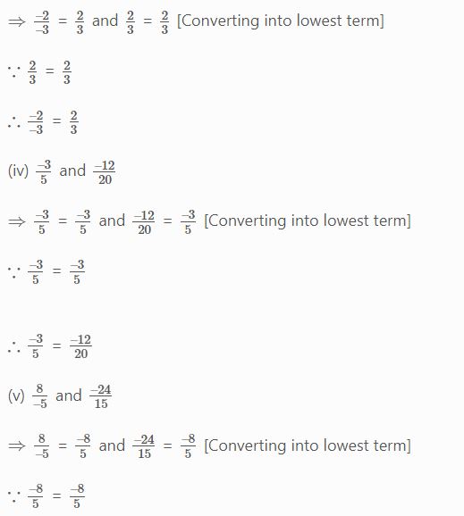 NCERT Solutions Class 7 Mathematics Rational Numbers