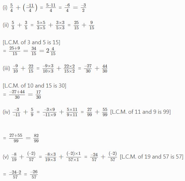 NCERT Solutions Class 7 Mathematics Rational Numbers