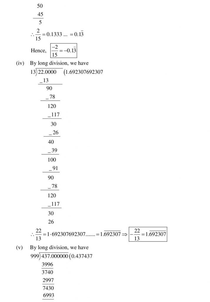 NCERT Solutions Class 9 Mathematics RD Sharma Number system