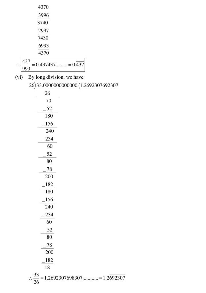 NCERT Solutions Class 9 Mathematics RD Sharma Number system