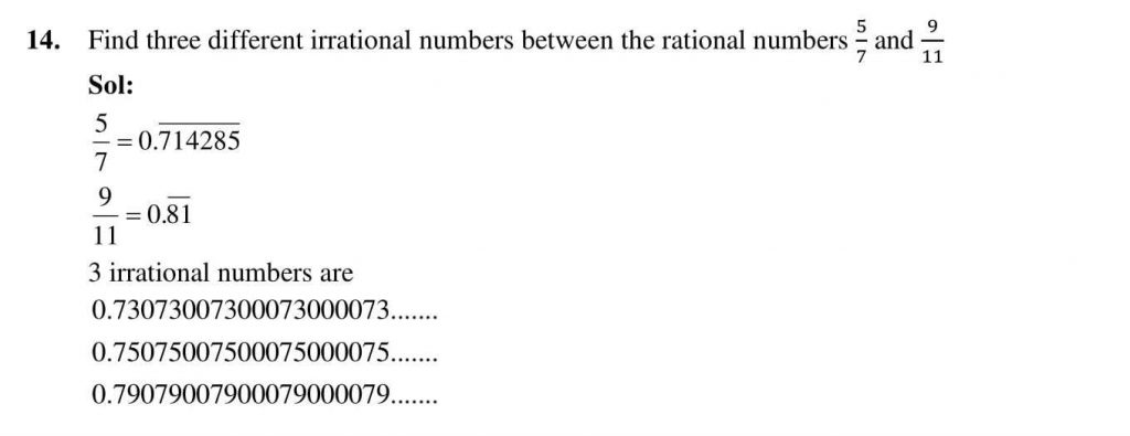 NCERT Solutions Class 9 Mathematics RD Sharma Number system