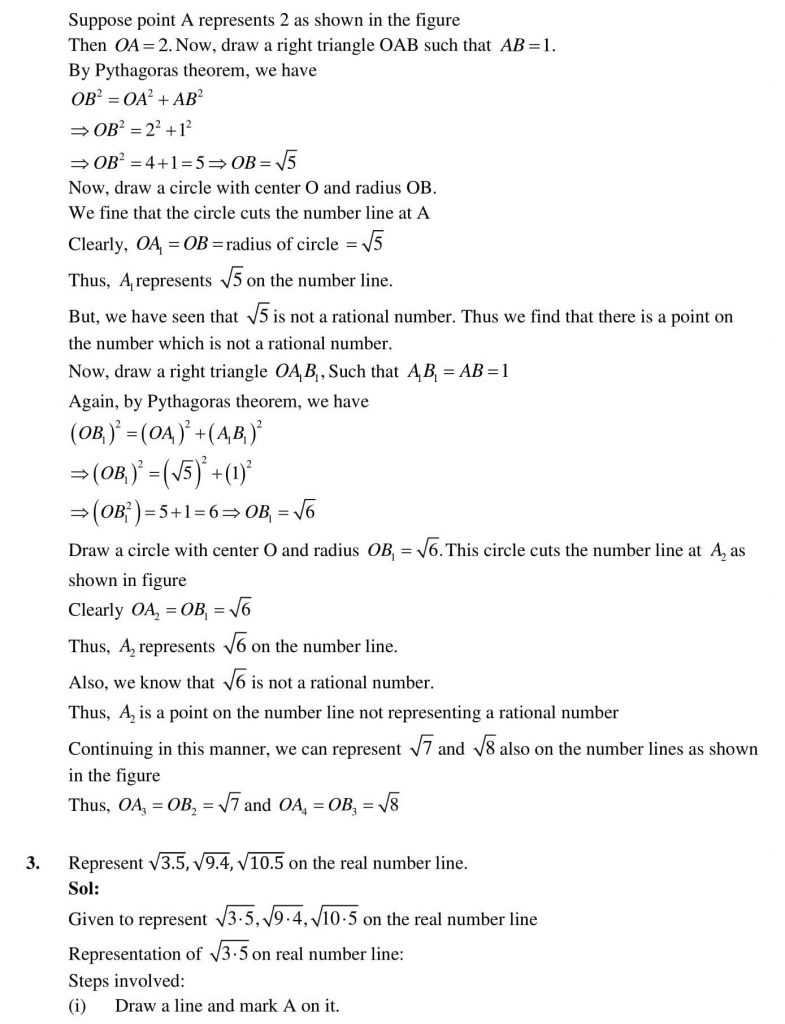 NCERT Solutions Class 9 Mathematics RD Sharma Number system