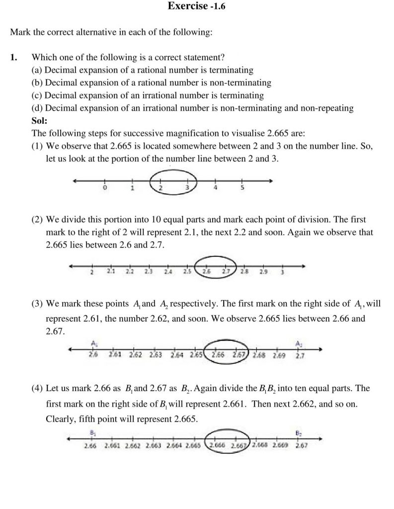 NCERT Solutions Class 9 Mathematics RD Sharma Number system