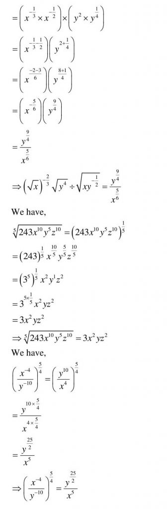 NCERT Solutions Class 9 Mathematics RD Sharma Exponents of Real Numbers