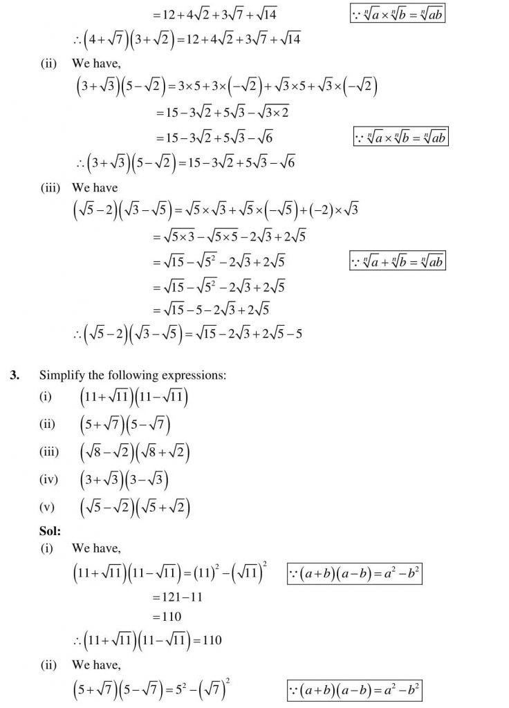 NCERT Solutions Class 9 Mathematics RD Sharma Rationalisation