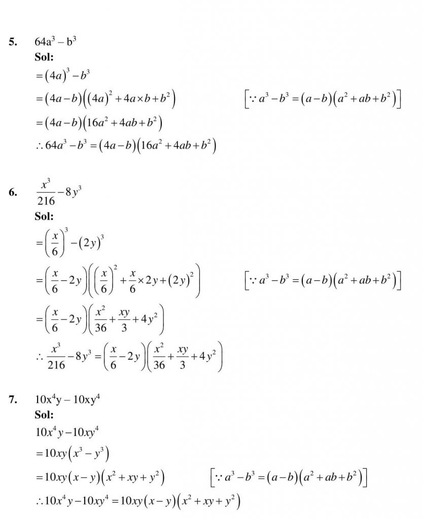 NCERT Solutions Class 9 Mathematics RD Sharma Factorisation of Algebraic Expressions