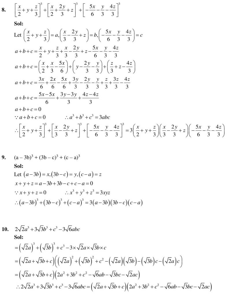 NCERT Solutions Class 9 Mathematics RD Sharma Factorisation of Algebraic Expressions