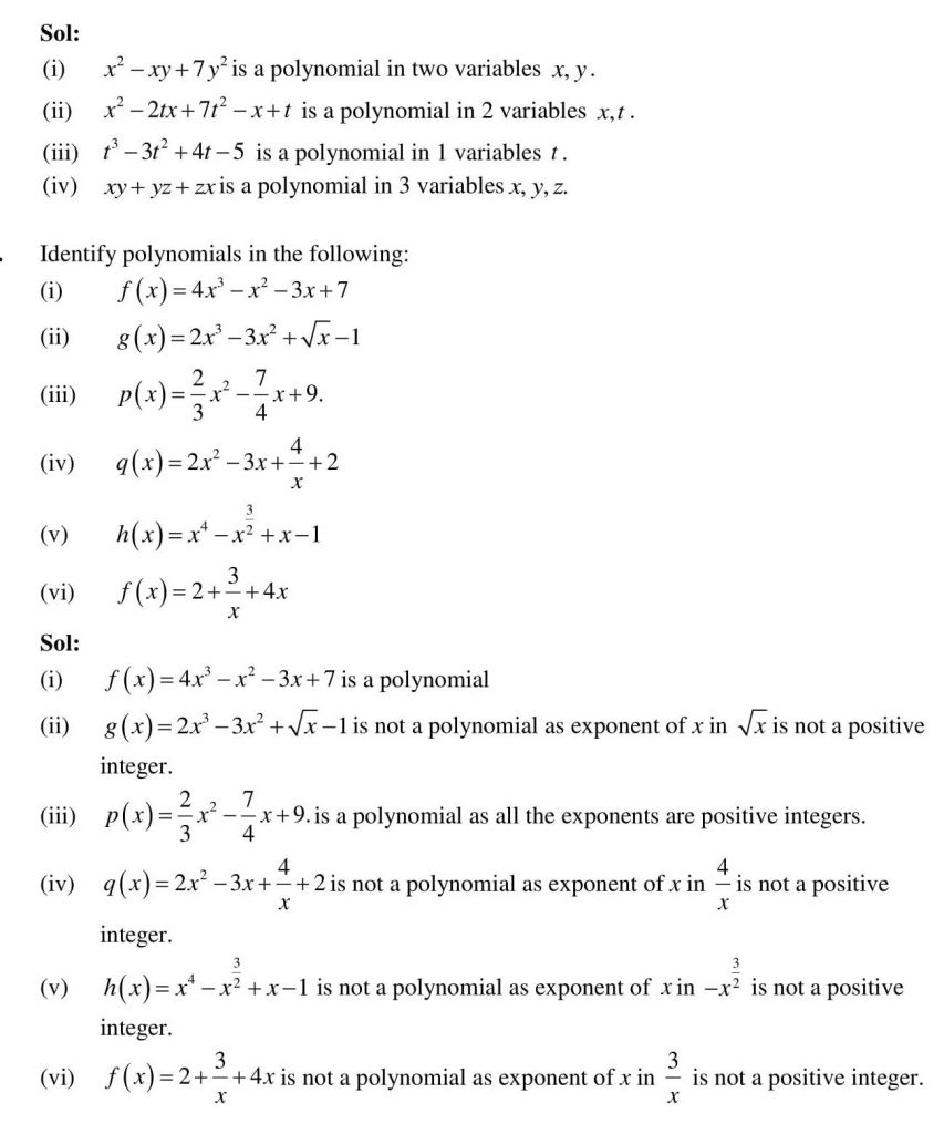 NCERT Solutions Class 9 Mathematics RD Sharma Factorisation of Polynomials