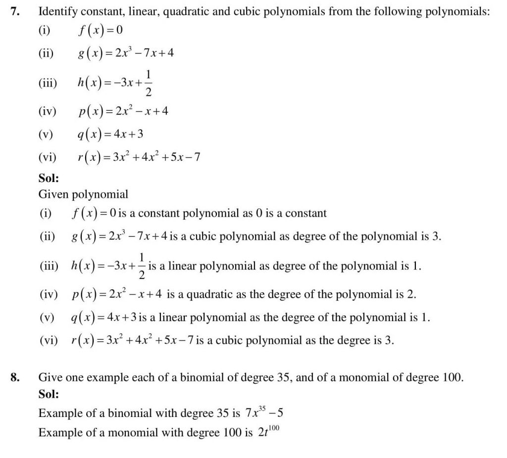 NCERT Solutions Class 9 Mathematics RD Sharma Factorisation of Polynomials