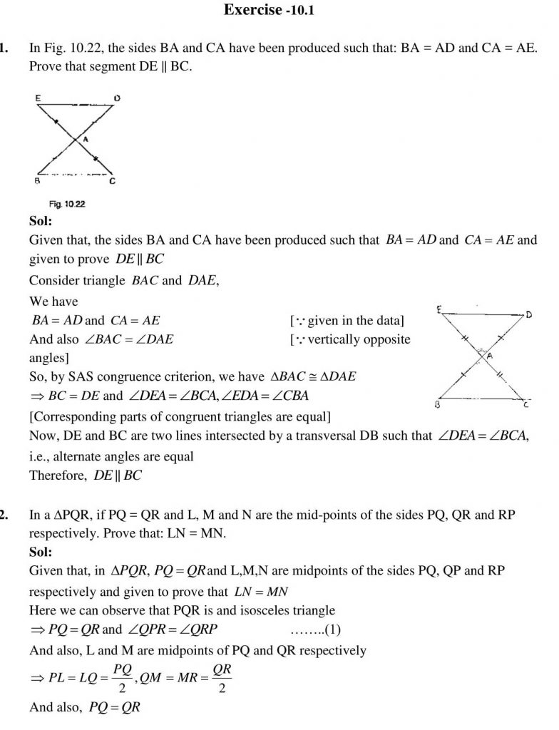 NCERT Solutions Class 9 Mathematics RD Sharma Lines And Angles