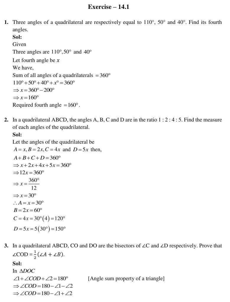 NCERT Solutions Class 9 Mathematics RD Sharma Areas of Parallelograms and Triangles