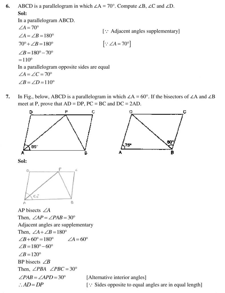 NCERT Solutions Class 9 Mathematics RD Sharma Areas of Parallelograms and Triangles