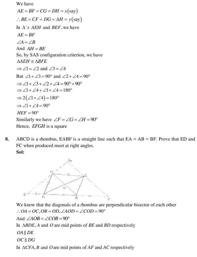 NCERT Solutions Class 9 Mathematics RD Sharma Areas of Parallelograms and Triangles