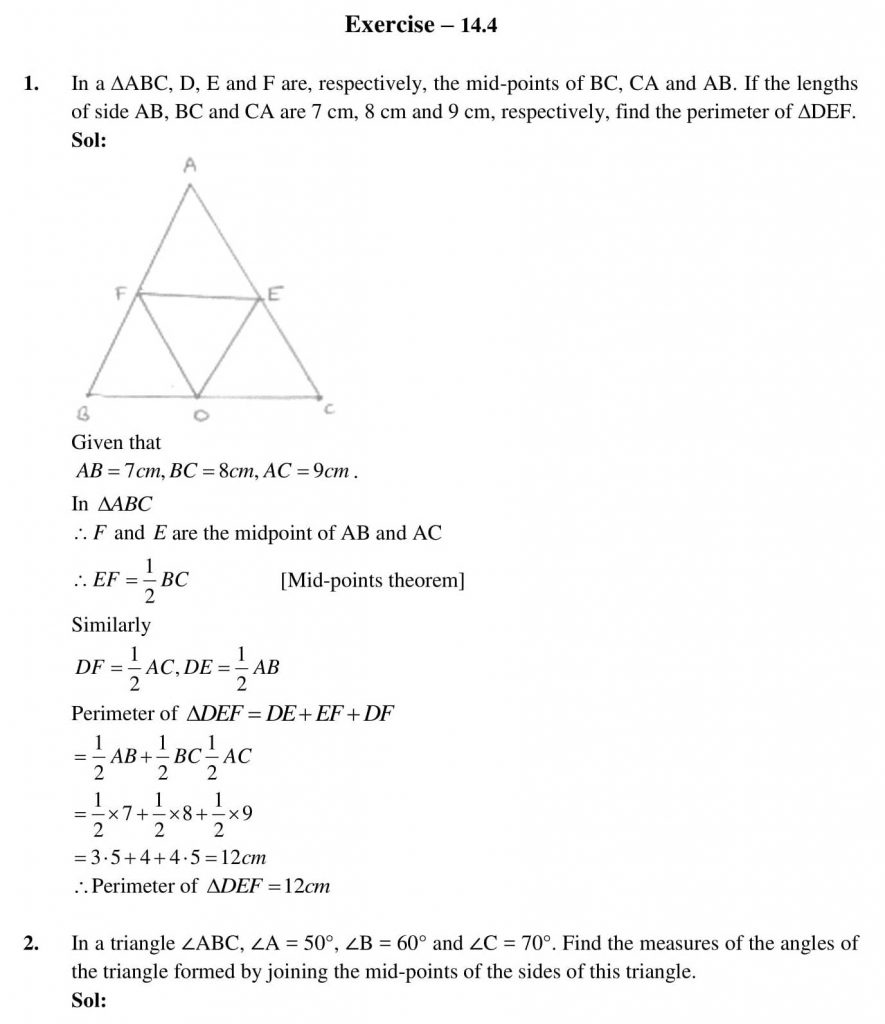 NCERT Solutions Class 9 Mathematics RD Sharma Areas of Parallelograms and Triangles