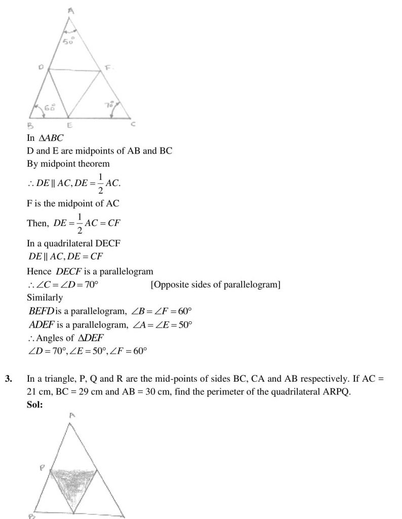 NCERT Solutions Class 9 Mathematics RD Sharma Areas of Parallelograms and Triangles