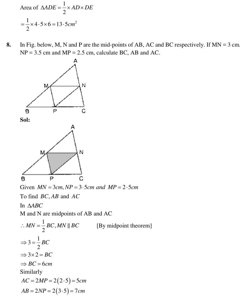 NCERT Solutions Class 9 Mathematics RD Sharma Areas of Parallelograms and Triangles