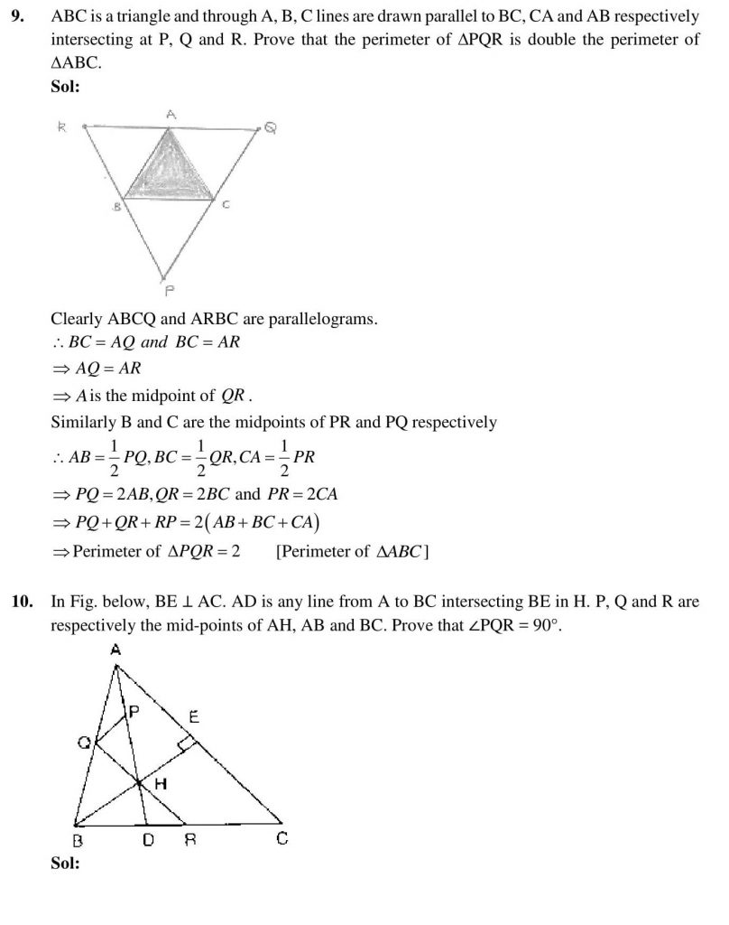 NCERT Solutions Class 9 Mathematics RD Sharma Areas of Parallelograms and Triangles