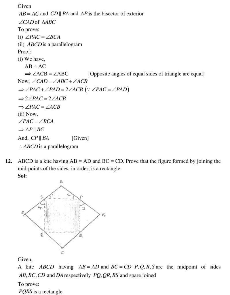 NCERT Solutions Class 9 Mathematics RD Sharma Areas of Parallelograms and Triangles