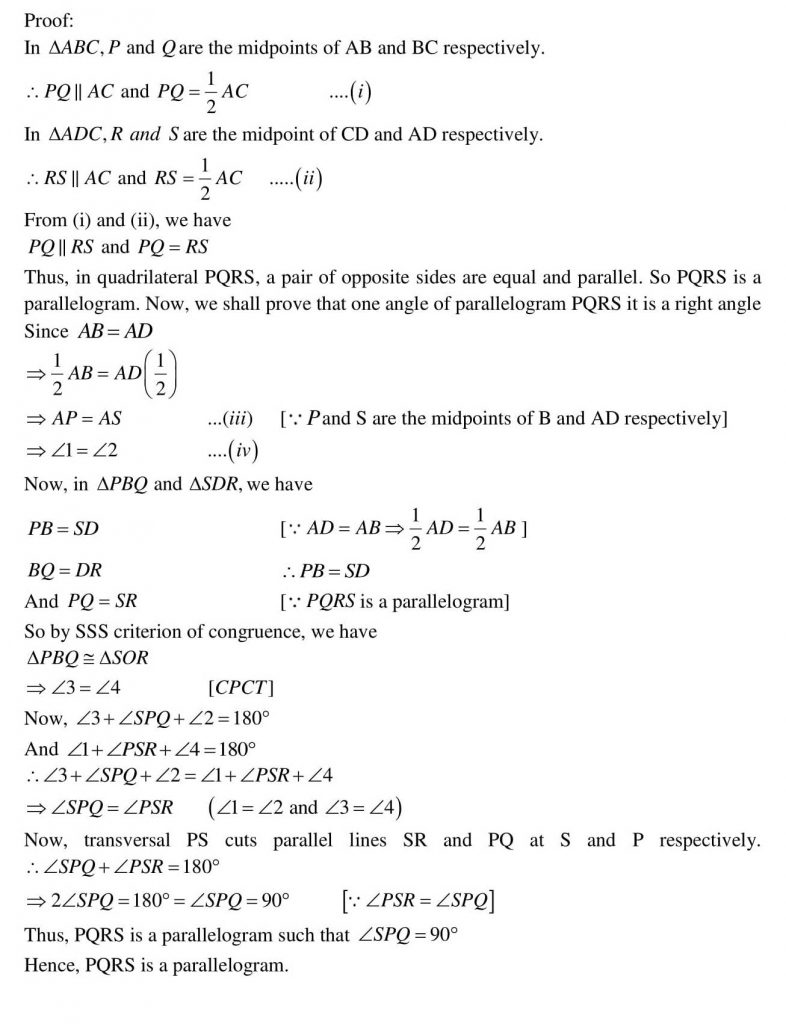 NCERT Solutions Class 9 Mathematics RD Sharma Areas of Parallelograms and Triangles