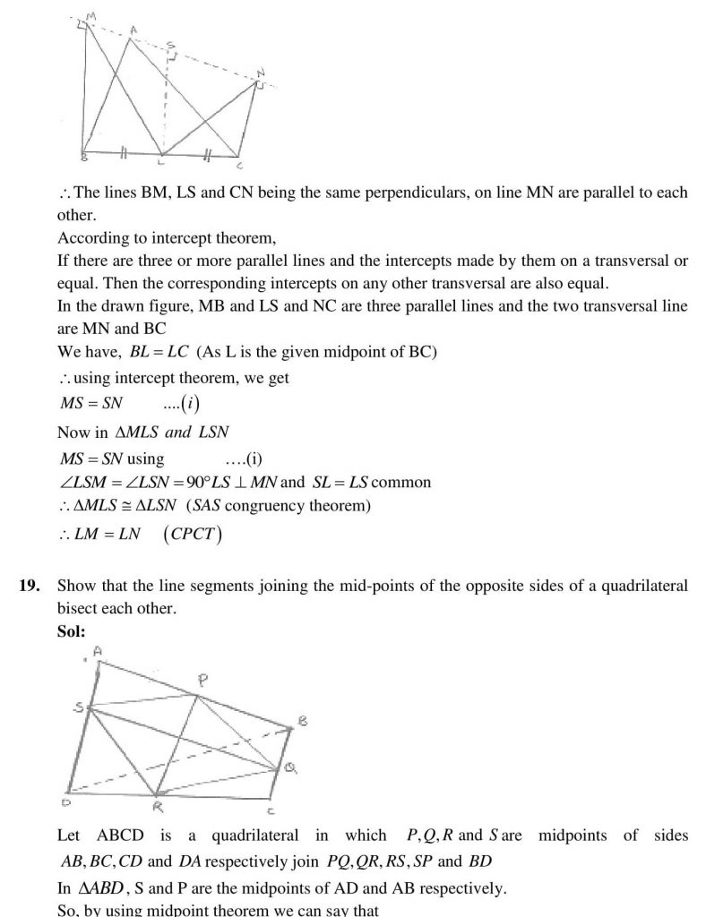 NCERT Solutions Class 9 Mathematics RD Sharma Areas of Parallelograms and Triangles